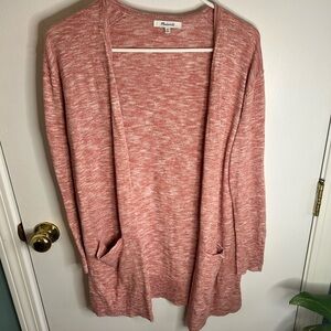 Madewell Open Front Lightweight Cardigan Pink Heather | Size M